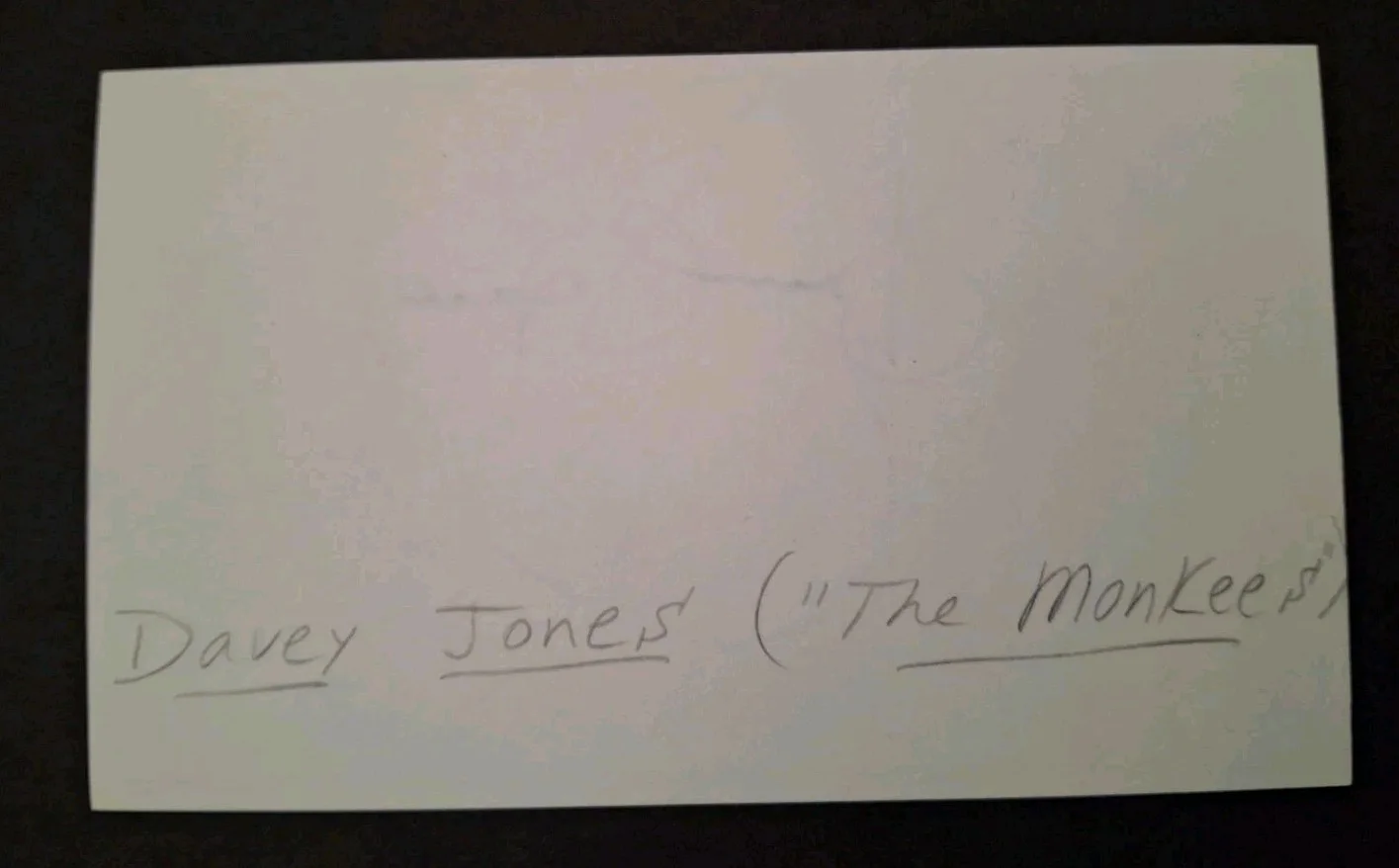DAVY JONES - " THE MONKEES " SINGER SIGNED 3x5 Index Card - W/PROOF, image 5