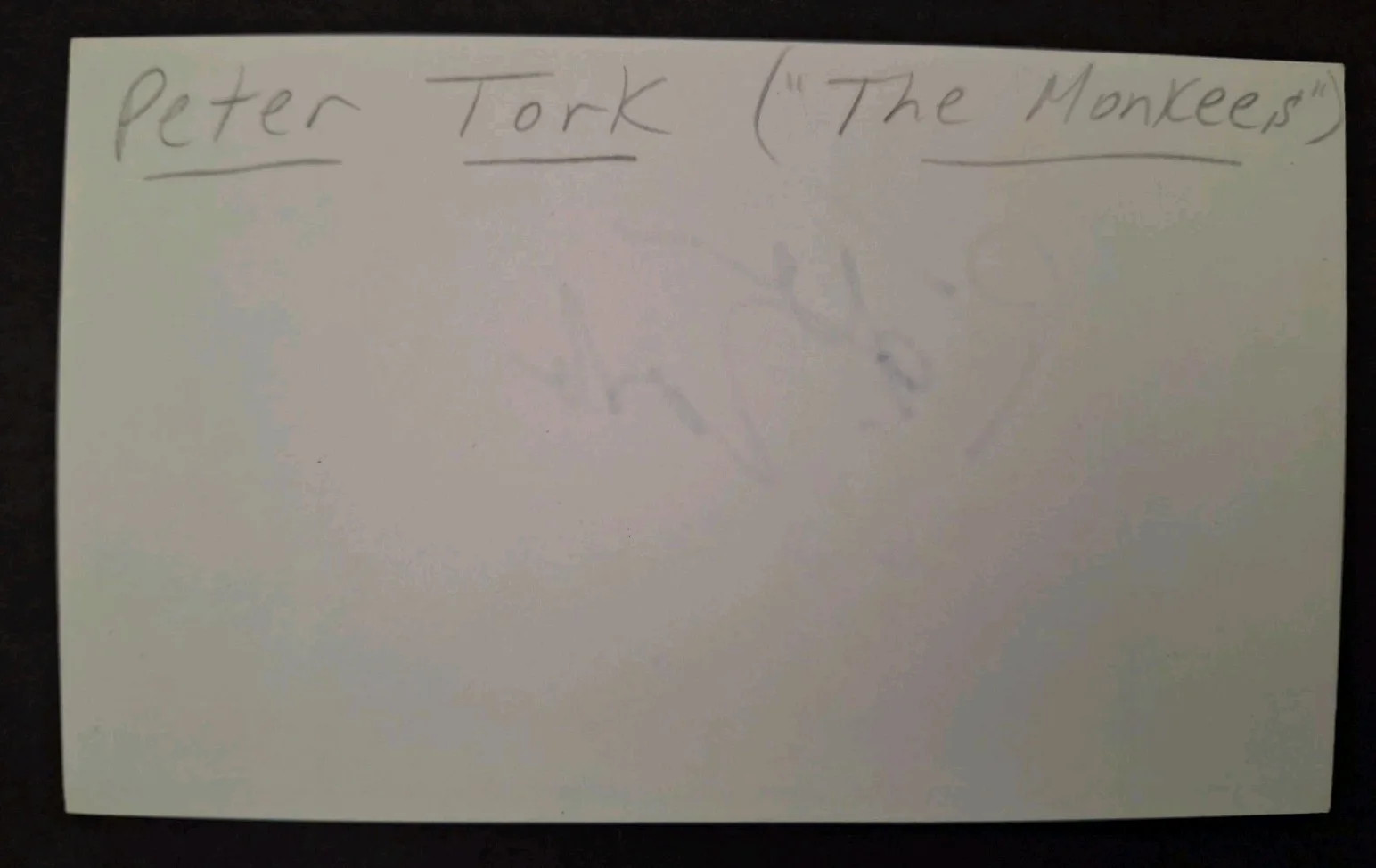 PETER TORK - " THE MONKEES " Bassist Keyboard - SIGNED 3x5 Index Card W/PROOF, image 5
