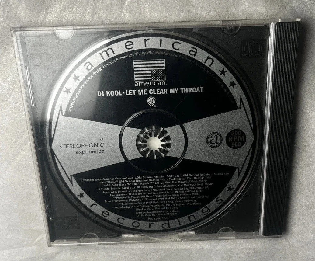 WHITE LABEL DJ KOOL -LET ME CLEAR MY THROAT PROMO-- 1996 Promotional HIP-HOP CD, изображение 3