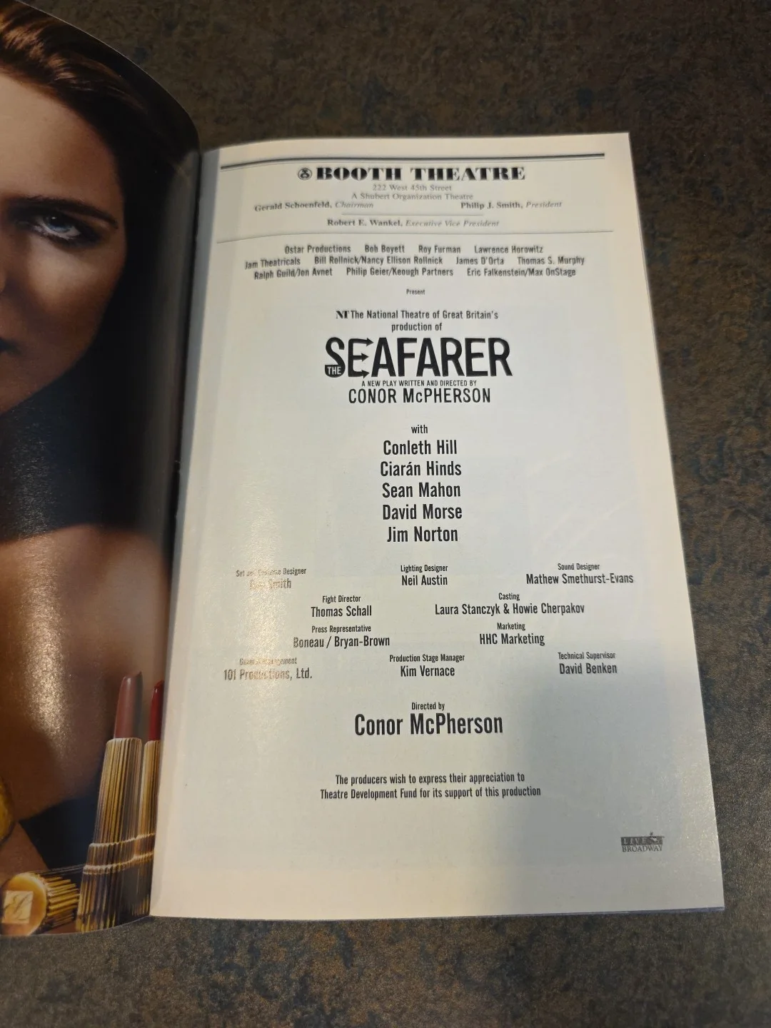 THE SEA FARER with CIARAN HINDS and David Morse PLAYBILL - March 2008, изображение 3