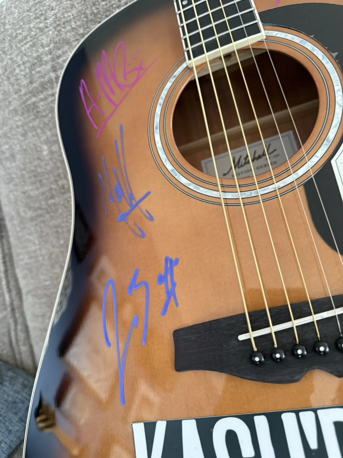 Kash’d Out Full Band Autographed Mitchell Acoustic Guitar - 1 Of 1!, image 3