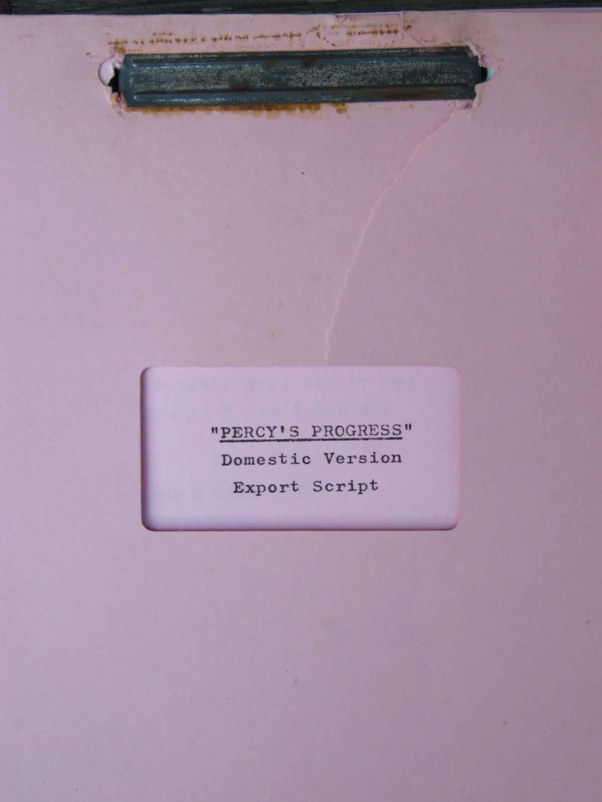 Vintage "PERCYS PROGRESS" Original Domestic Version Export Movie Script 1974, image 3