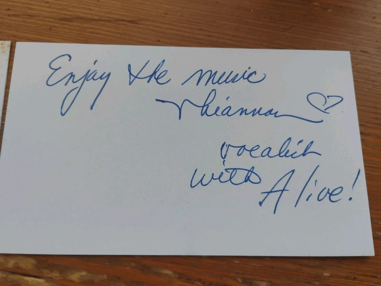 Alive Band Member Autographed Index Cards Stacy Rowles & Rhiannon, image 3
