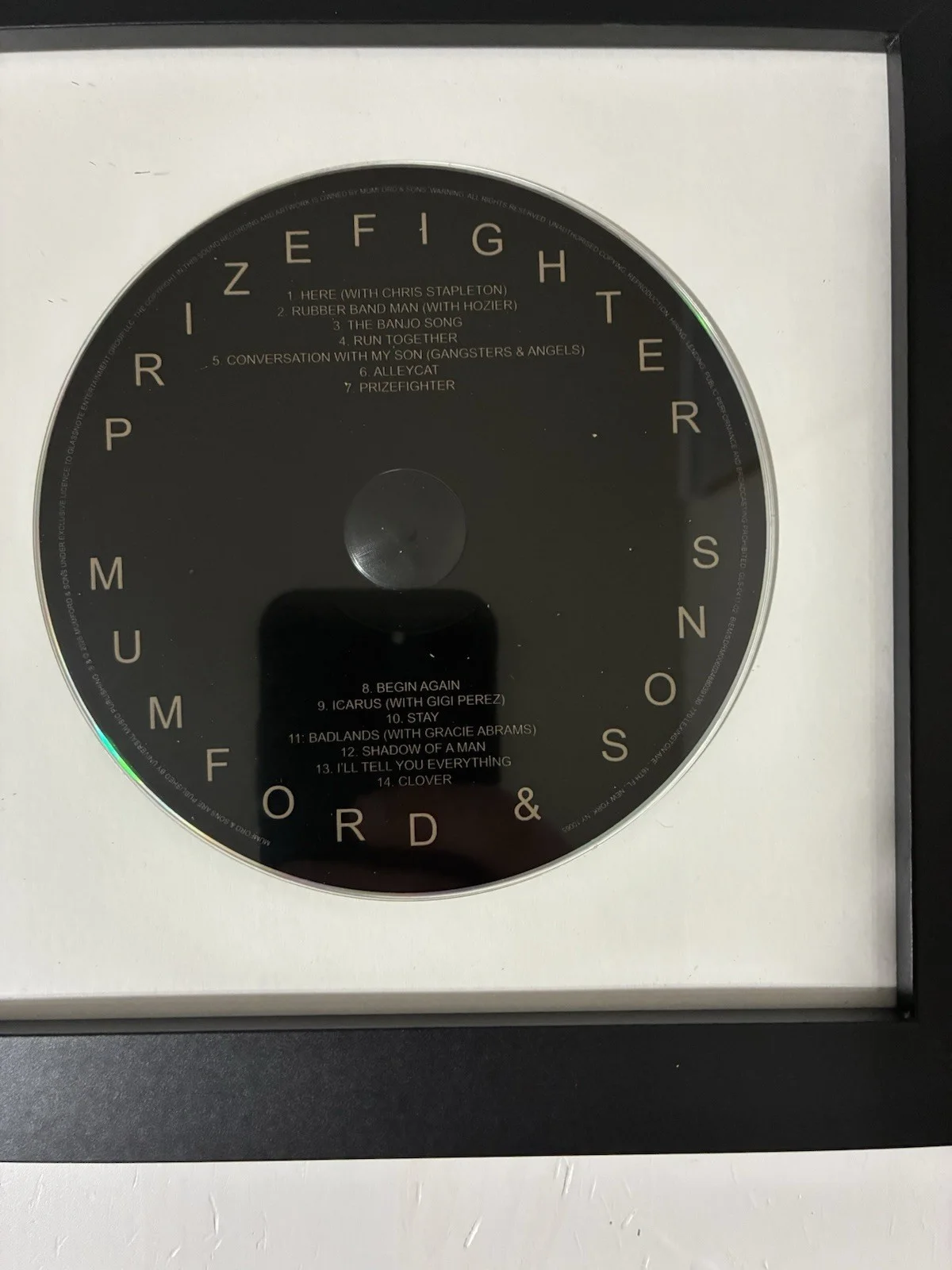 Mumford And Sons Signed Autographed Prizefighter Framed CD marcus mumford, image 3