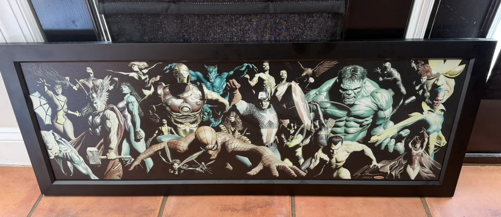 Alex Ross — Alex Ross Hand Signed Upper Deck 44x17 Canvas The Avengers Marvel UDA 104/250