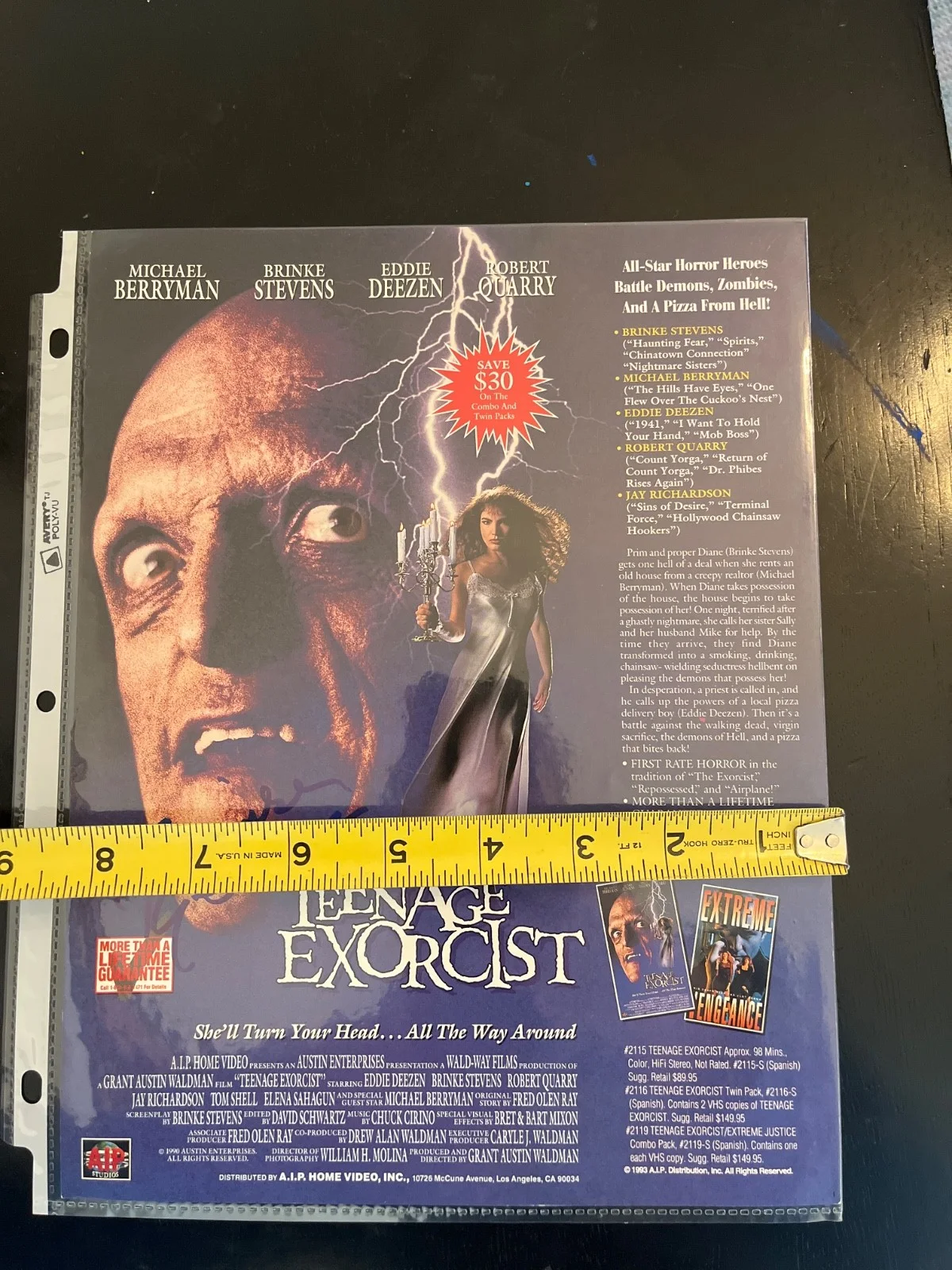 Brinke stevens signed Teenage Exorcist 8x10 Movie DVD Ad Two Sided, image 4