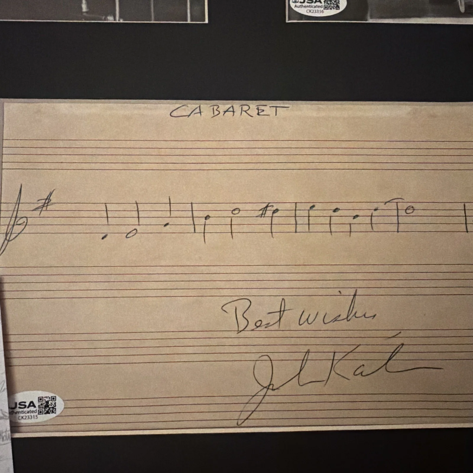 Joel Grey John Kander Signed Cabaret Music JSA Liza Minnelli Auto, изображение 4