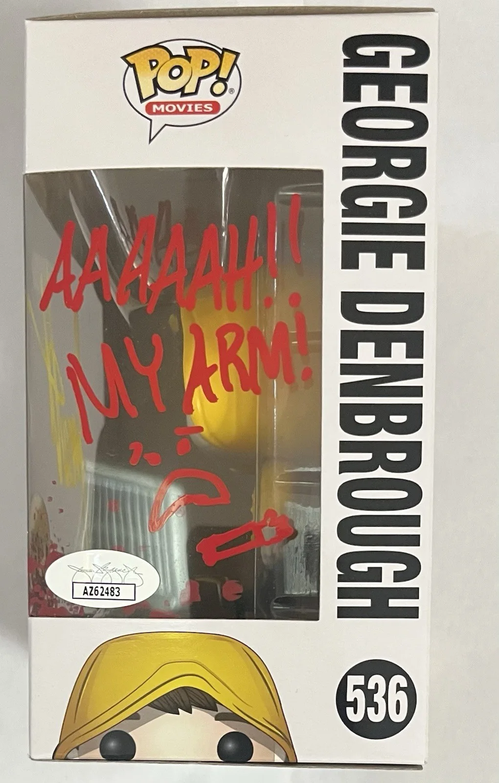 Jackson Robert Scott — JACKSON SCOTT SIGNED GEORGIE DENBROUGH Chase #536 IT Funko JSA COA & PROTECTOR, image 2