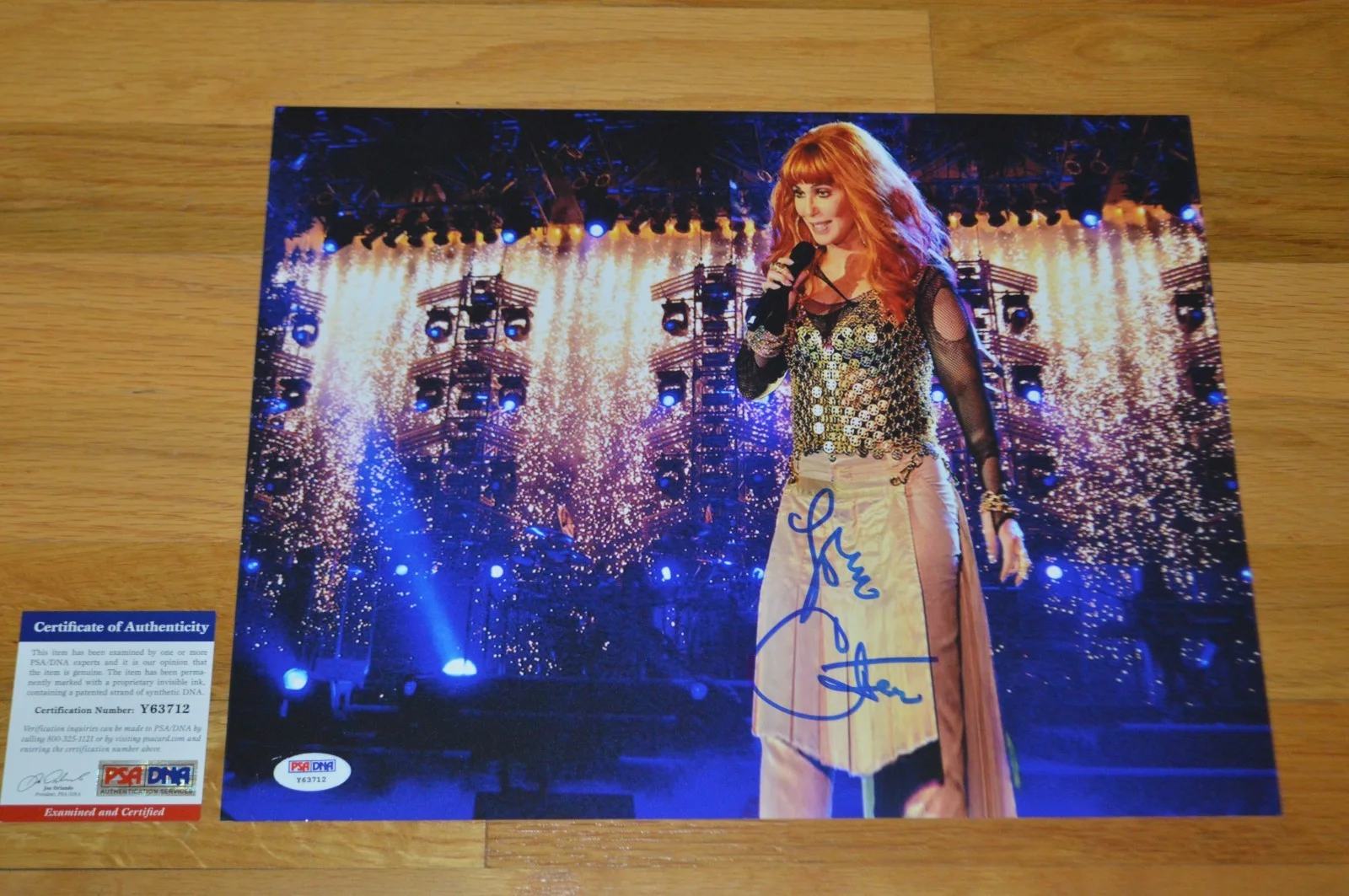 Cher Autographed Vintage 11x14 Color Photo with PSA COA, image 4
