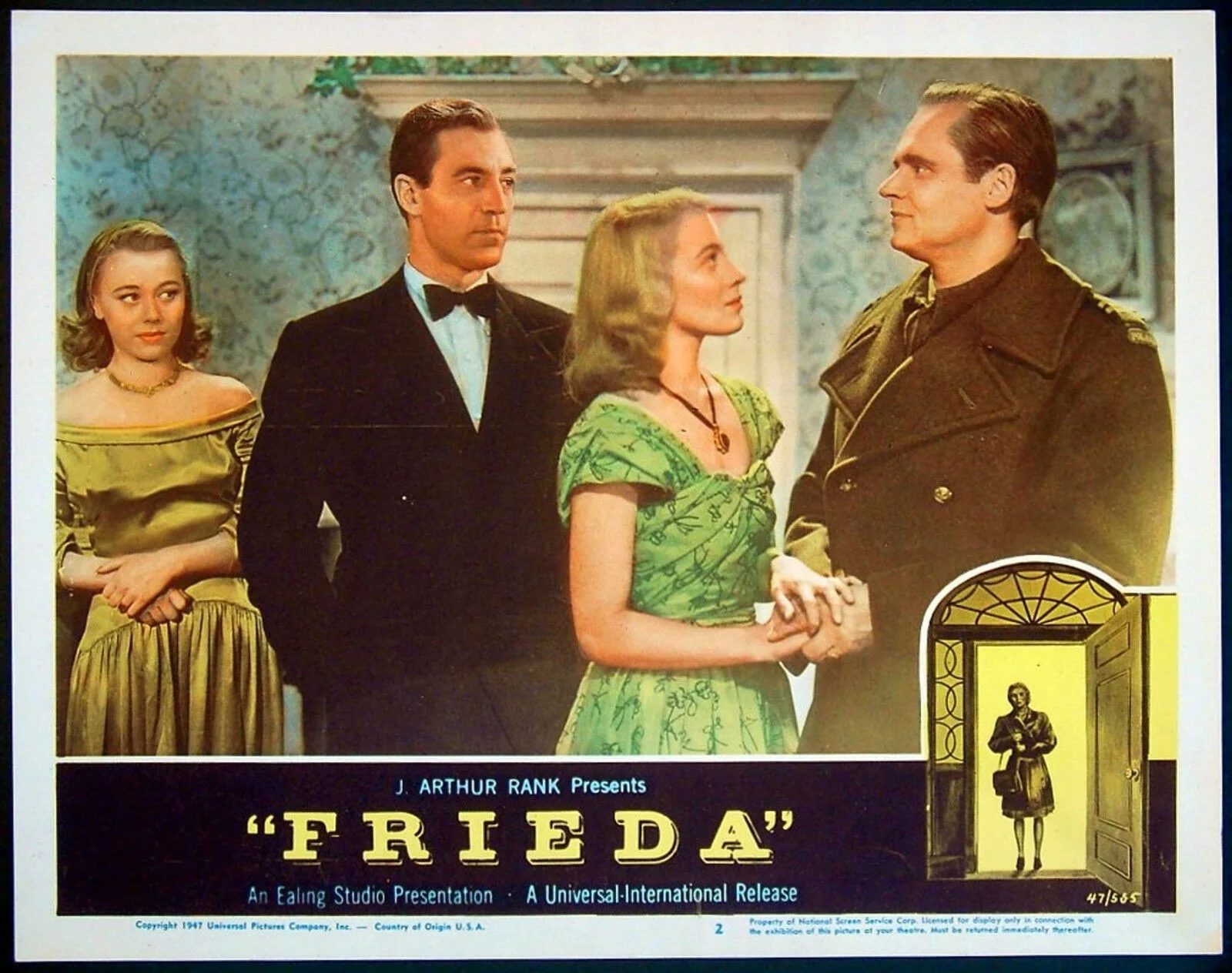 FRIEDA 1947 Mai Zetterling, David Farrar, Albert Lieven US LOBBY SET, image 2