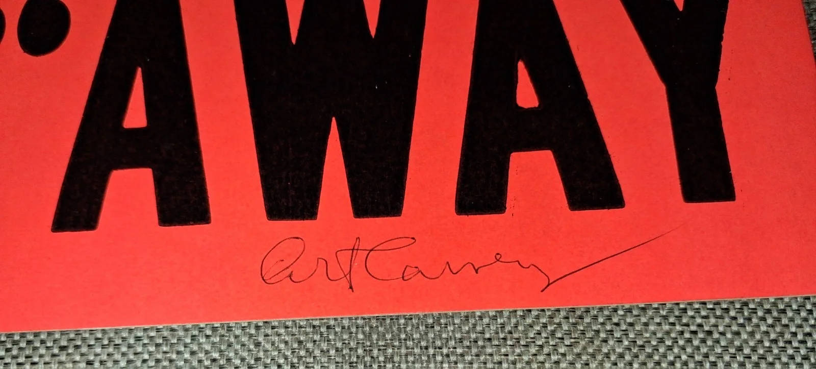 RARE HONEYMOONERS ART CARNEY & JOYCE R. SIGNED "AWAY WE GO" - BUMPER STICKER COA, изображение 3