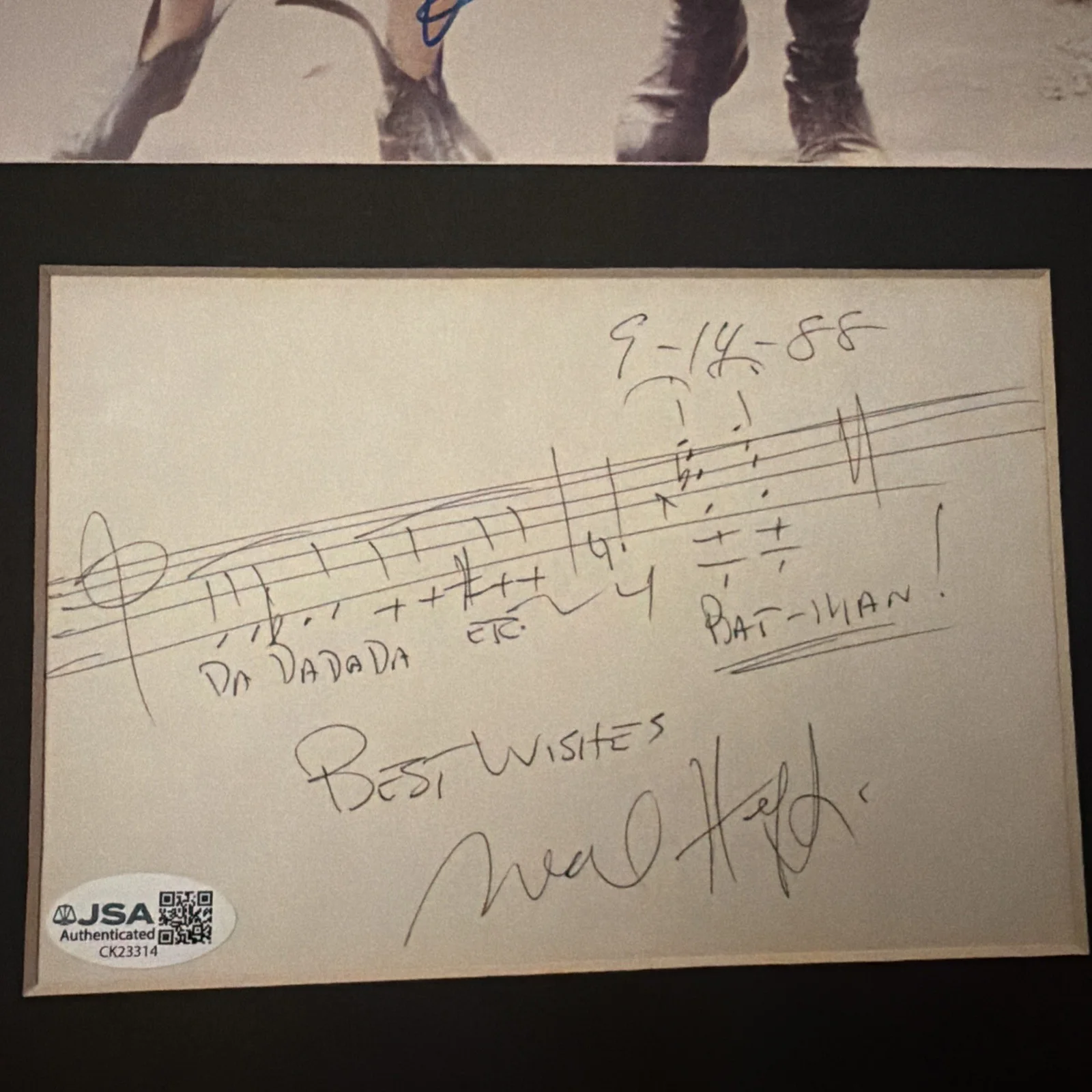Adam West Burt Ward Neil Hefti Signed Batman And Robin Theme JSA Hefti Auto, image 2