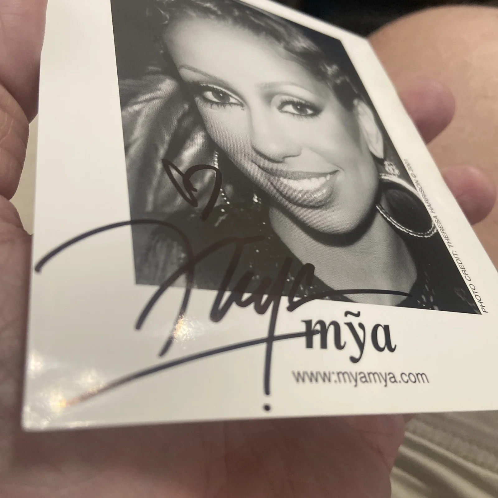 Mya Harrison — Mya Harrison Signed 4x5 b&w Photo singing sensation, image 2