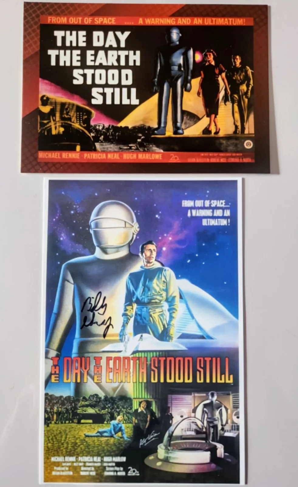 BILLY GRAY — BILLY GRAY SIGNED 4×6 PHOTO & A BREYGENT CARD "THE DAY THE EARTH STOOD STILL"