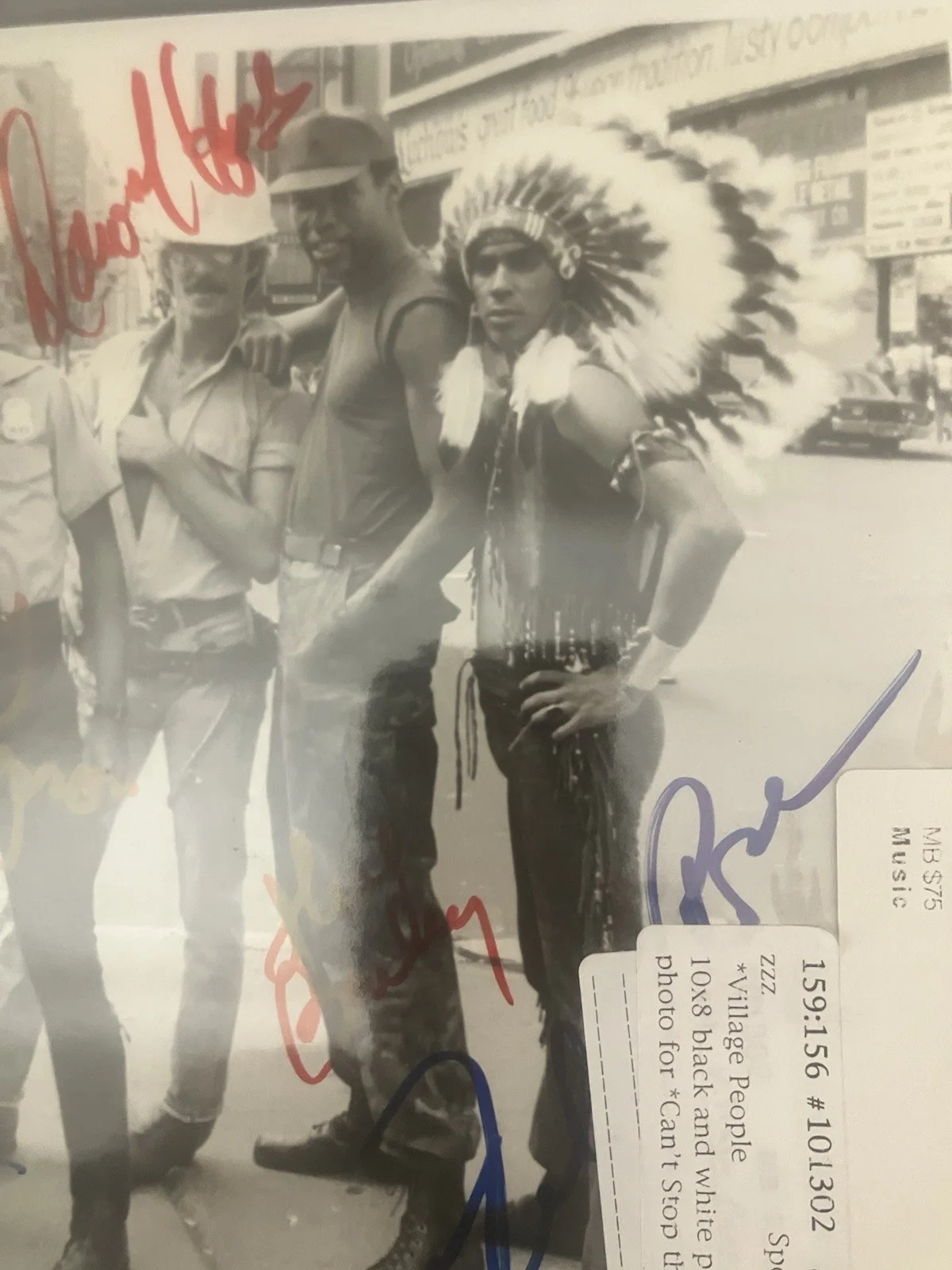 Village People Signed 8by 10 Black And White Photo With COA, image 4
