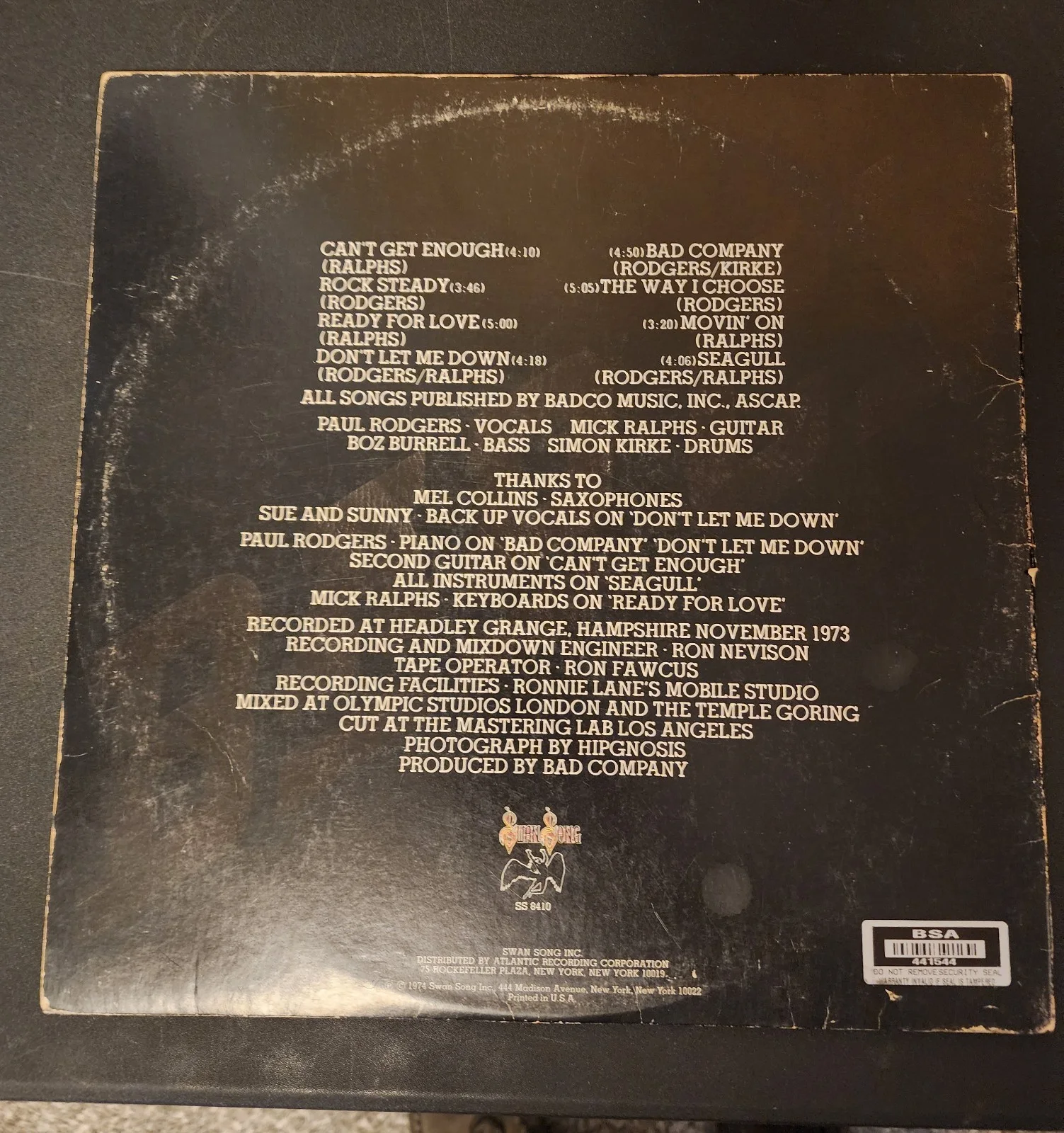 Paul Rogers / Bad Company Autographed Lp, image 5