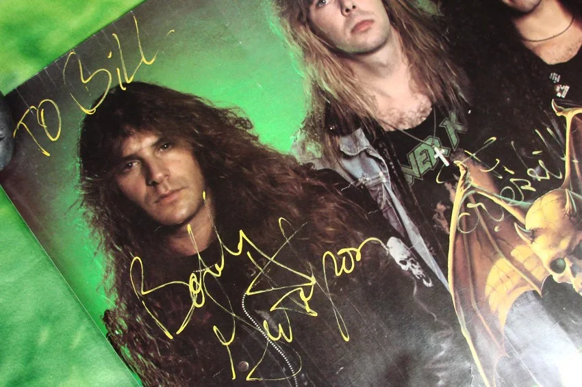 Rare 1988 OVERKILL Tours Poster Signed by All Thrash Metal Band Members, image 2