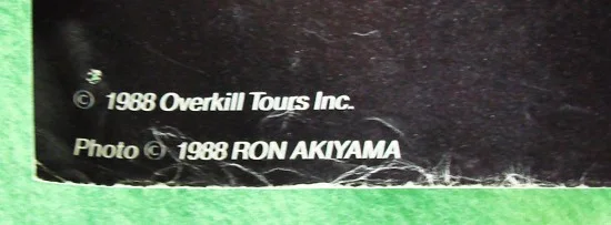 Rare 1988 OVERKILL Tours Poster Signed by All Thrash Metal Band Members, image 5