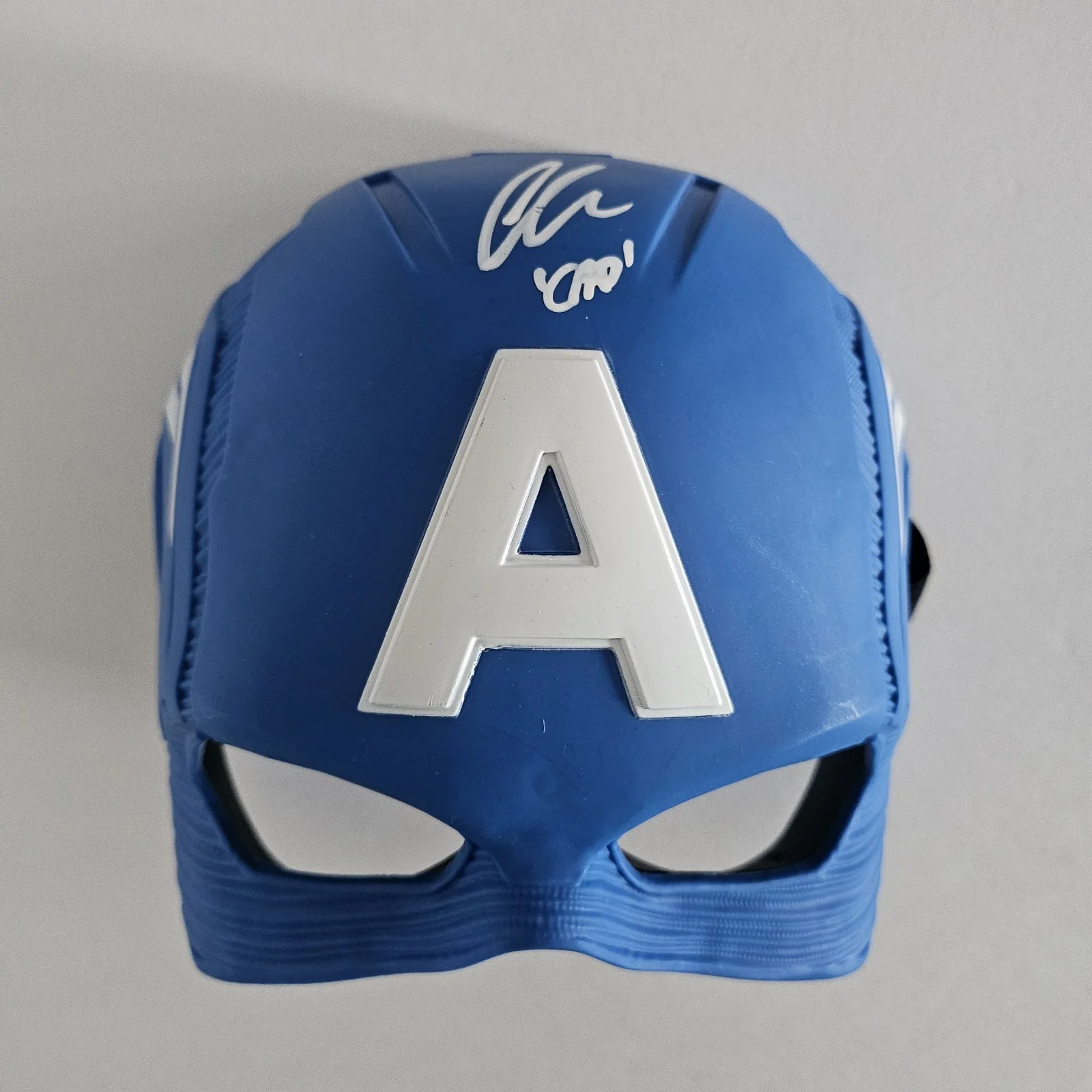 Chris Evans — Chris Evans Signed Captain America Mask Replica Marvel Autograph Prop Auto COA, image 2