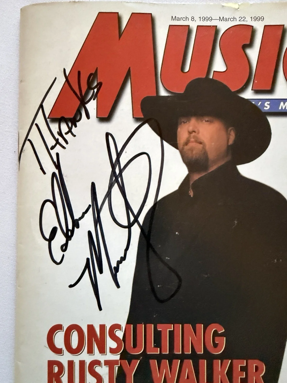 Montgomery Gentry Signed Original Music Row Magazine March 1999 SAS Certified, image 2