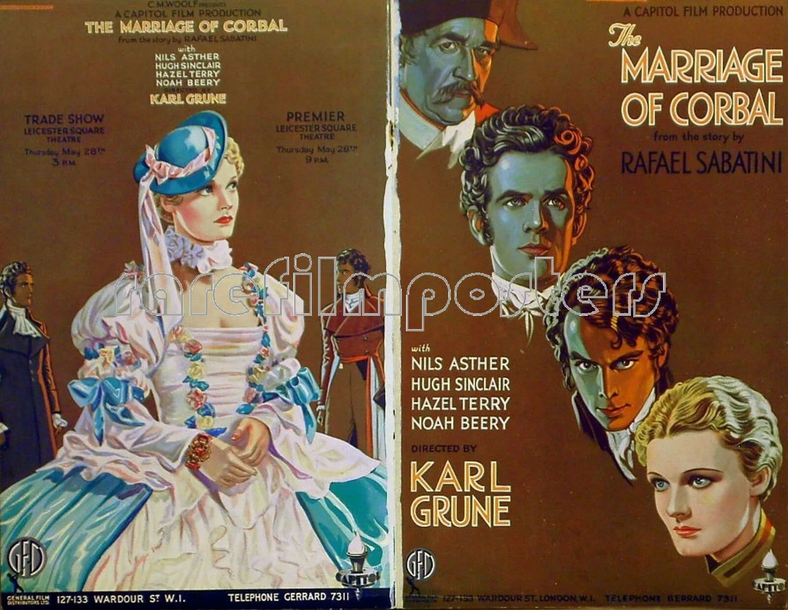 MARRIAGE OF CORBAL 1936 Nils Asther, Hugh Sinclair, Hazel Terry TRADE ADVERT, image 2