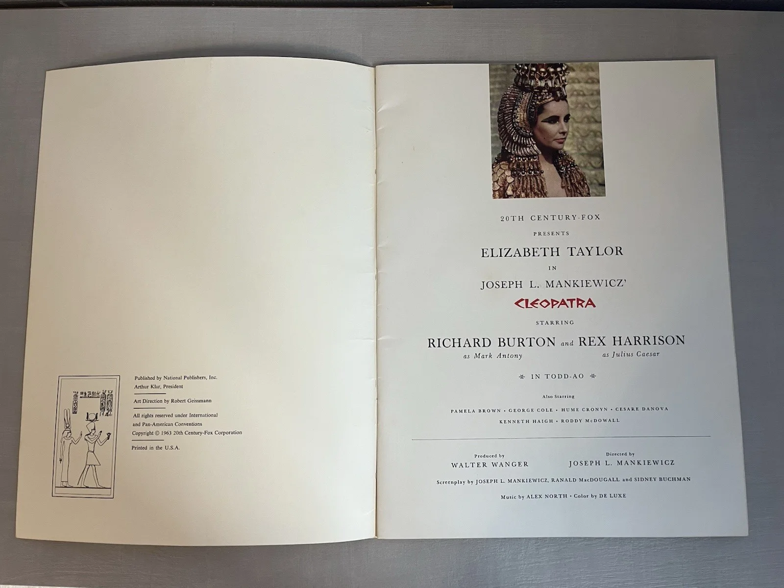 Cleopatra Original 1963 Souvenir Movie Program Liz Taylor Richard Burton, image 2