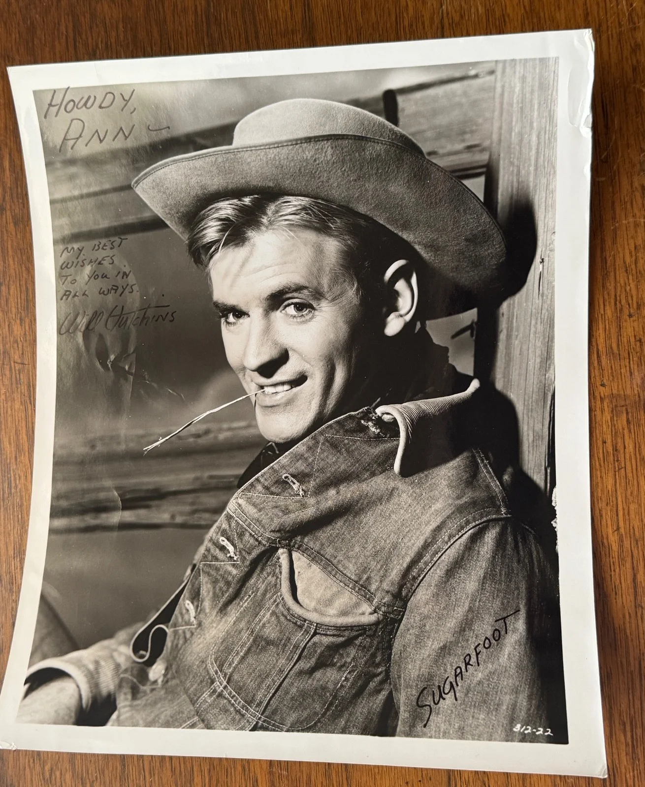 Will Hutchins — Will Hutchins Sugarfoot Signed 8 x 10 Photograph LS - 2