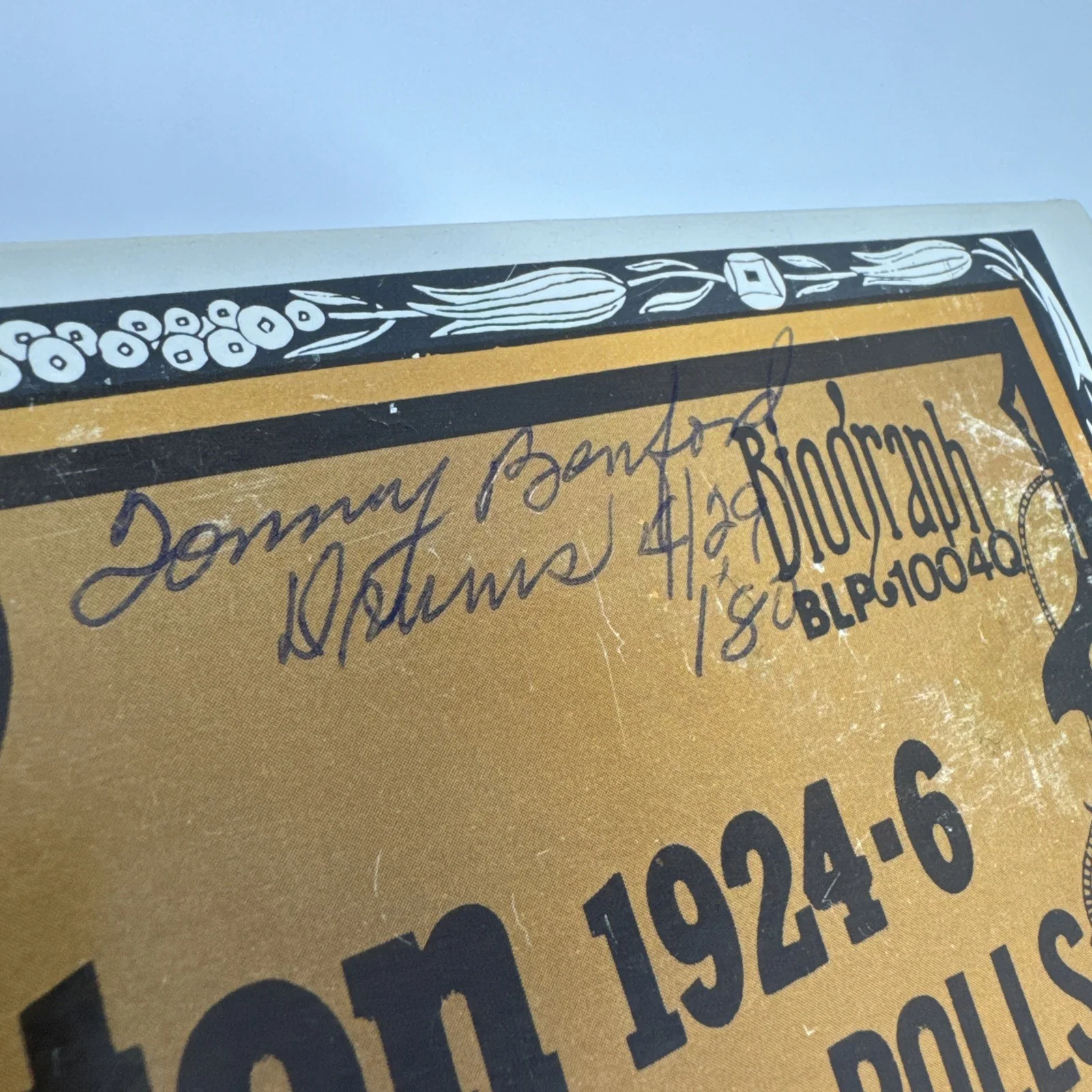 Jelly Roll Morton Blues & Stomps 1970 Record, Bob Greene, Tommy Benford Signed!, image 4
