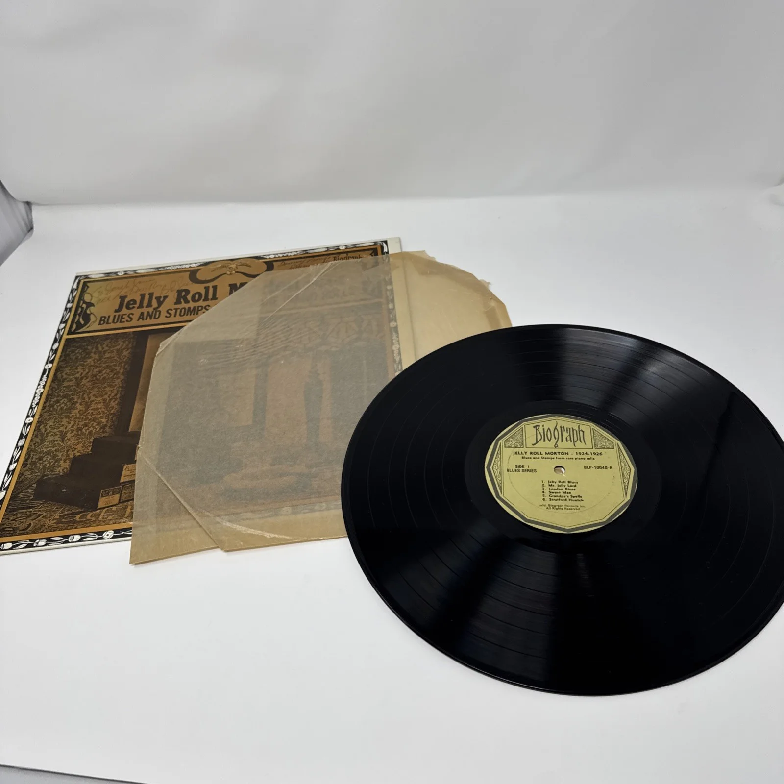 Jelly Roll Morton Blues & Stomps 1970 Record, Bob Greene, Tommy Benford Signed!, image 5