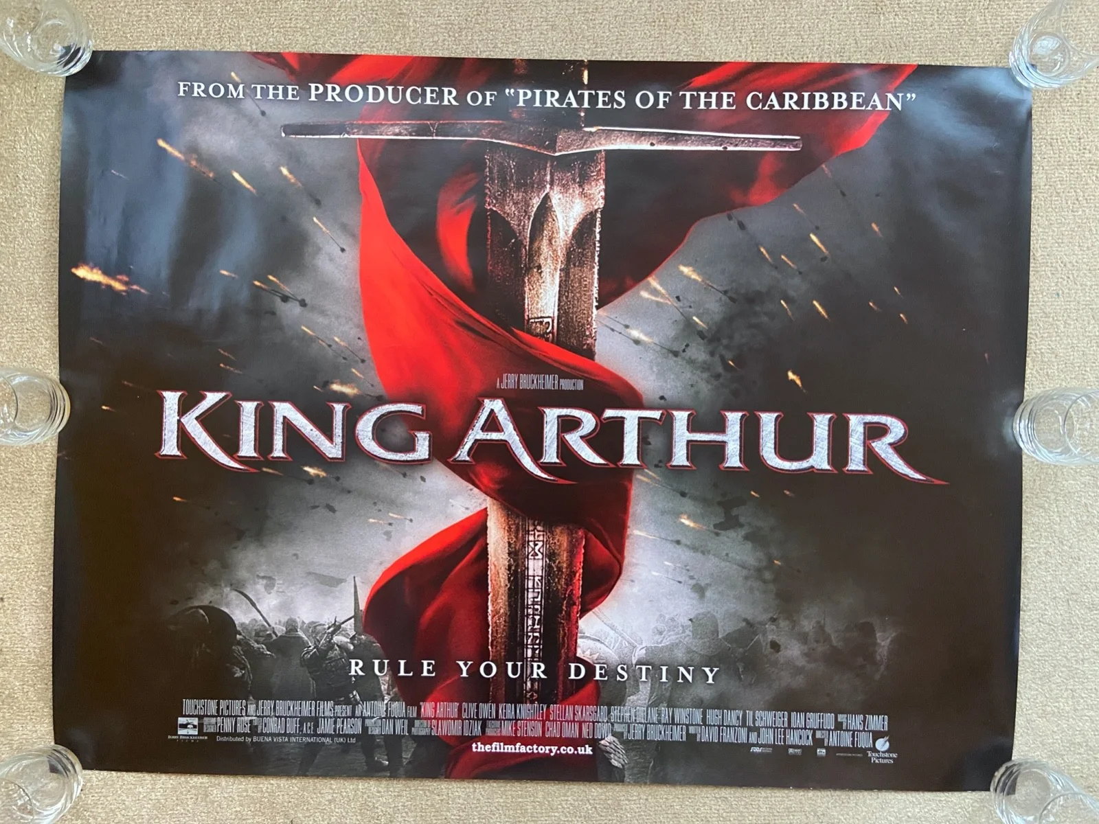 KING ARTHUR Clive Owen Keira KnightleyOriginal DSQuad Cinema Poster Rolled 30x40, изображение 2