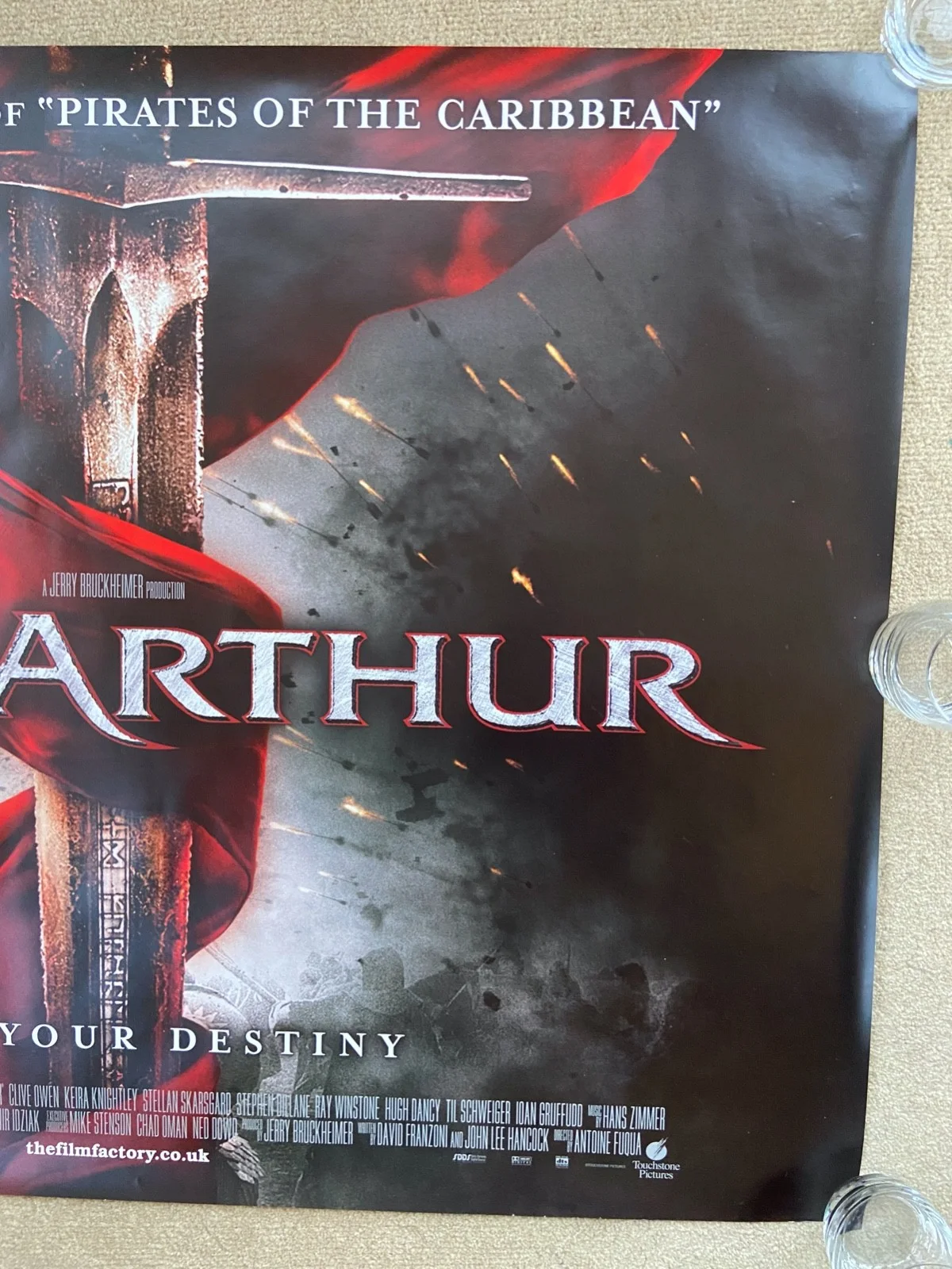 KING ARTHUR Clive Owen Keira KnightleyOriginal DSQuad Cinema Poster Rolled 30x40, изображение 3