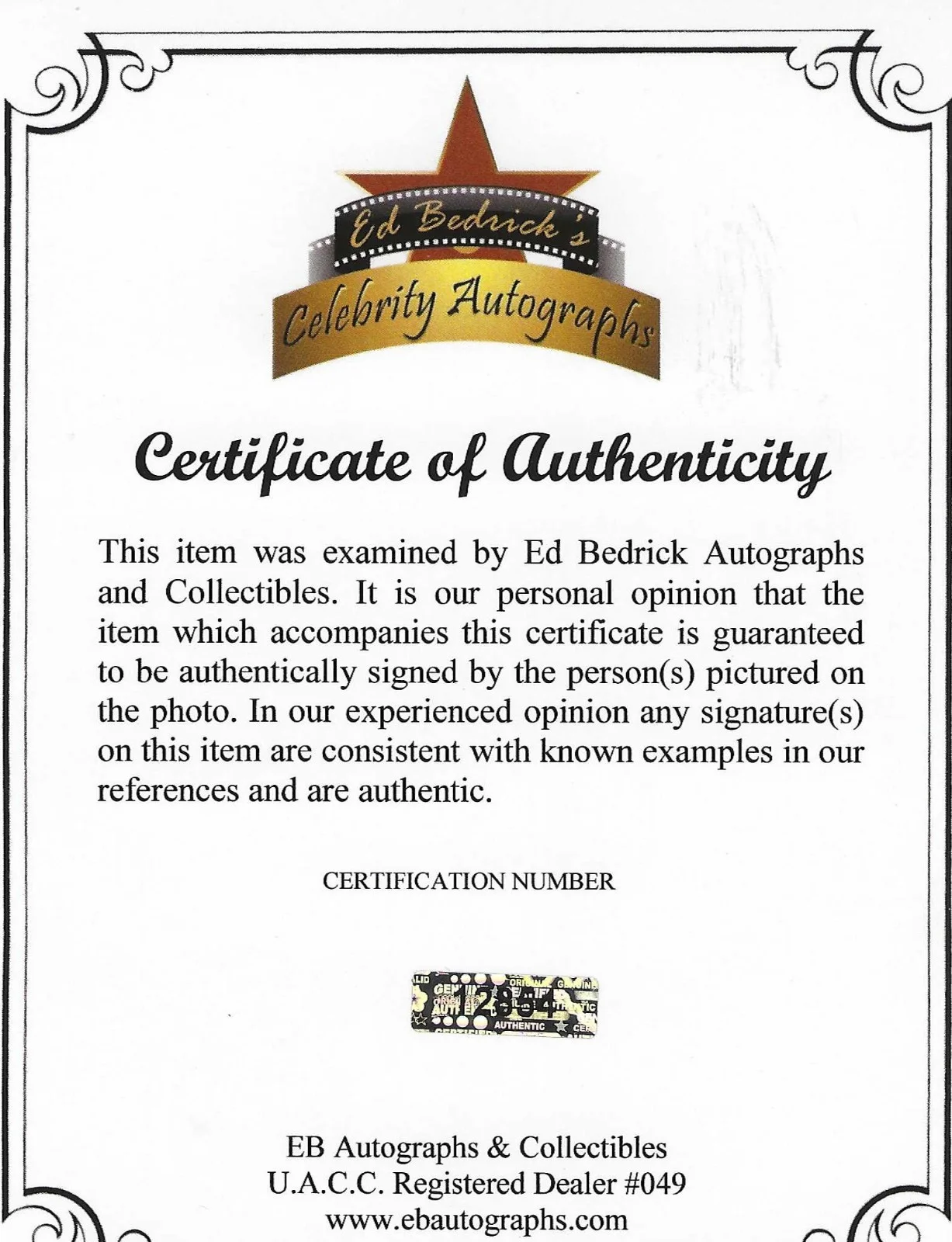 Chris Noth — CHRIS NOTH Signed "IN PERSON" The GOOD WIFE, LAW AND ORDER with UACC COA, изображение 3