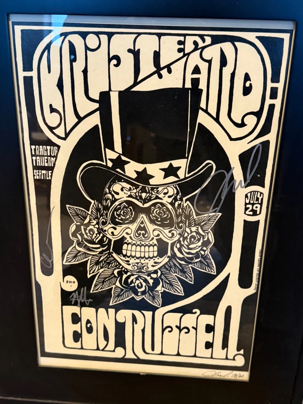 Leon Russell Kristen Ward Signed Autographed Framed Poster 2010 Seattle, image 3