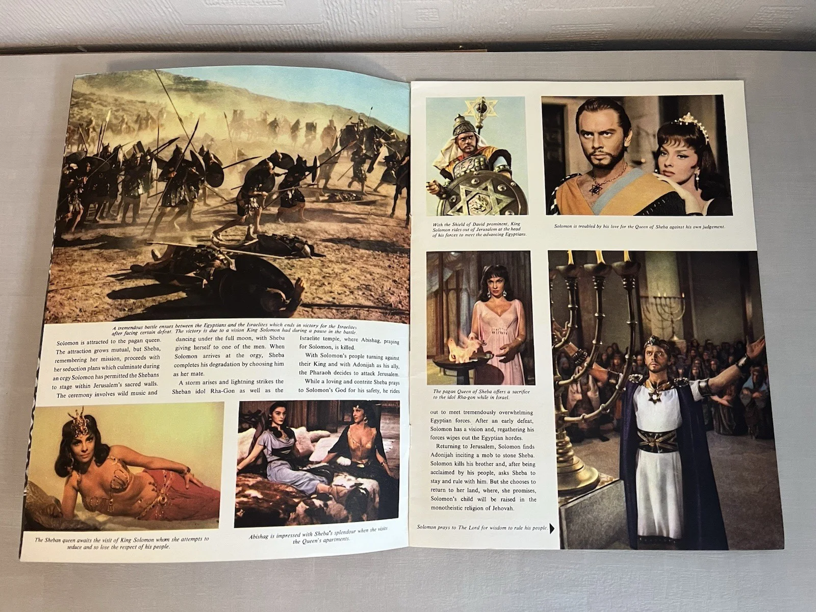 Solomon and Sheba 1959 Cinema Film Souvenir Programme Brynner Lollobrigida, image 2