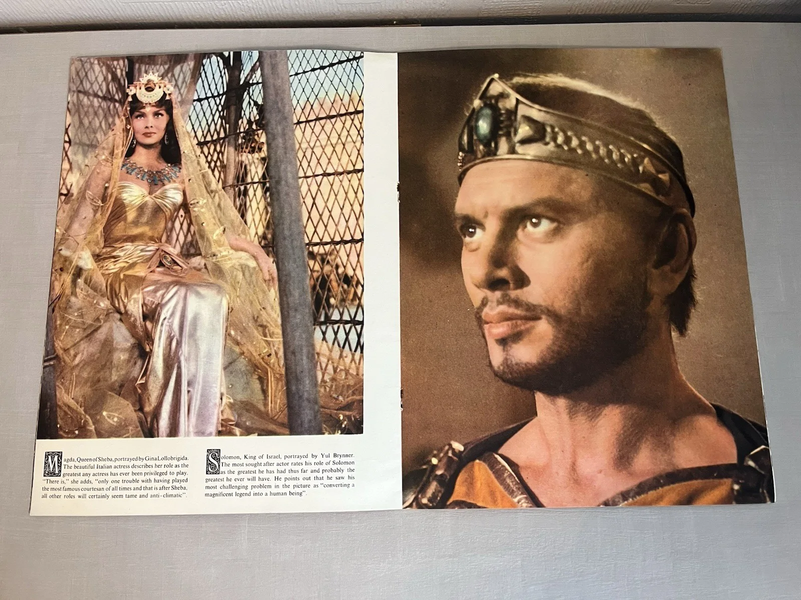 Solomon and Sheba 1959 Cinema Film Souvenir Programme Brynner Lollobrigida, image 3