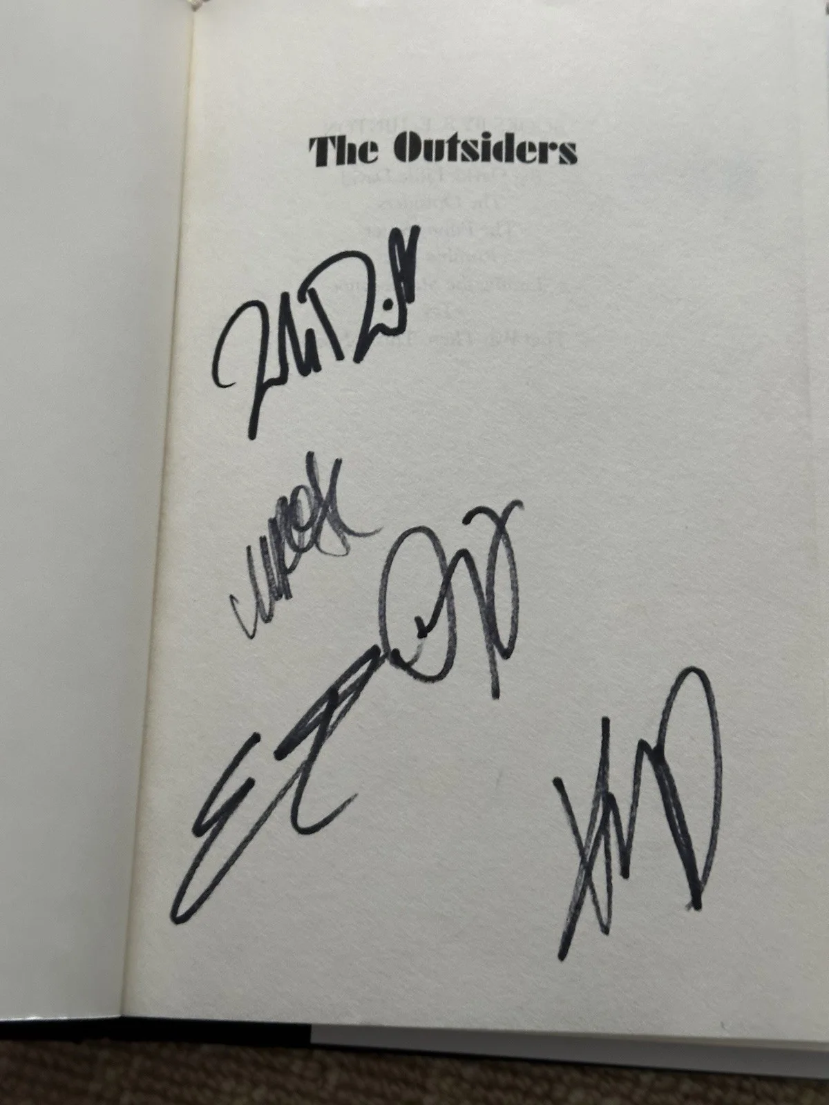 The Outsiders 40th Edition Book Signed By Broadway Cast Members SEE ALL PHOTOS, image 2