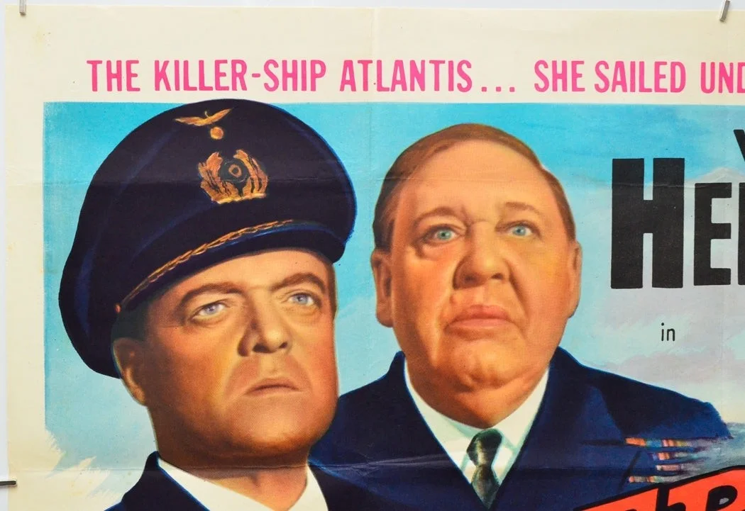 UNDER TEN FLAGS (1960) Original Cinema Quad Poster - Van Heflin Charles Laughton, image 2