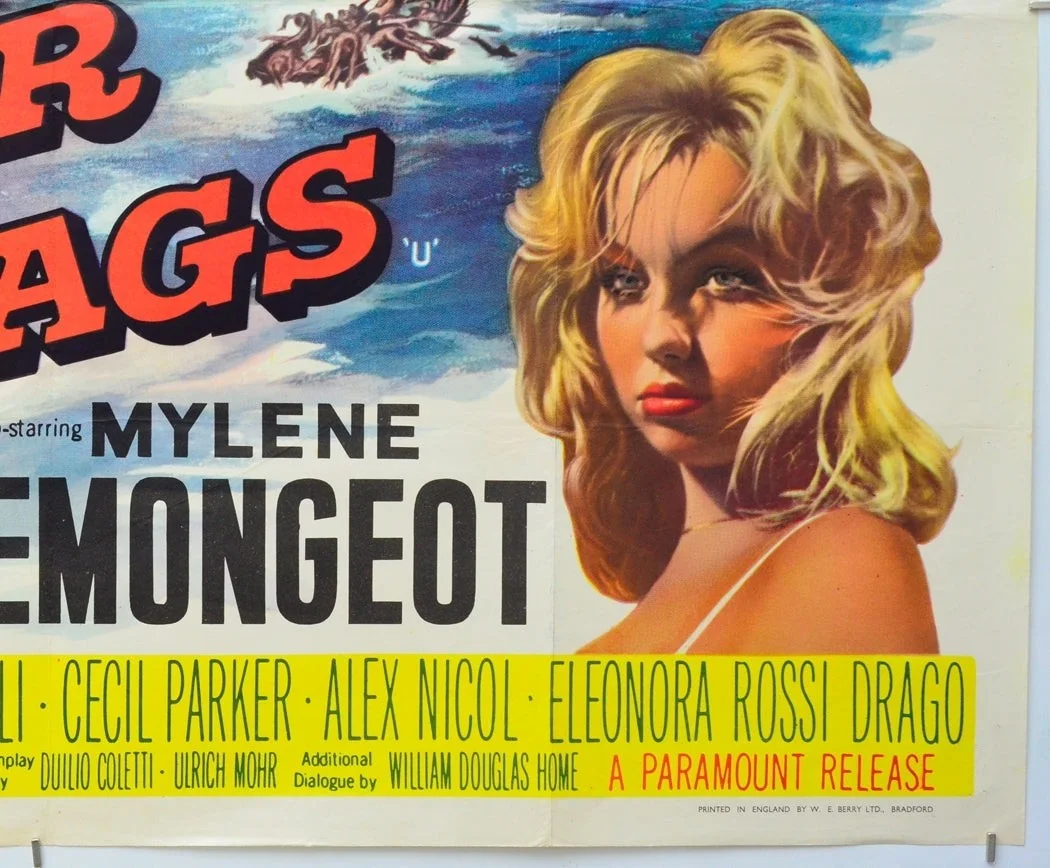 UNDER TEN FLAGS (1960) Original Cinema Quad Poster - Van Heflin Charles Laughton, image 5