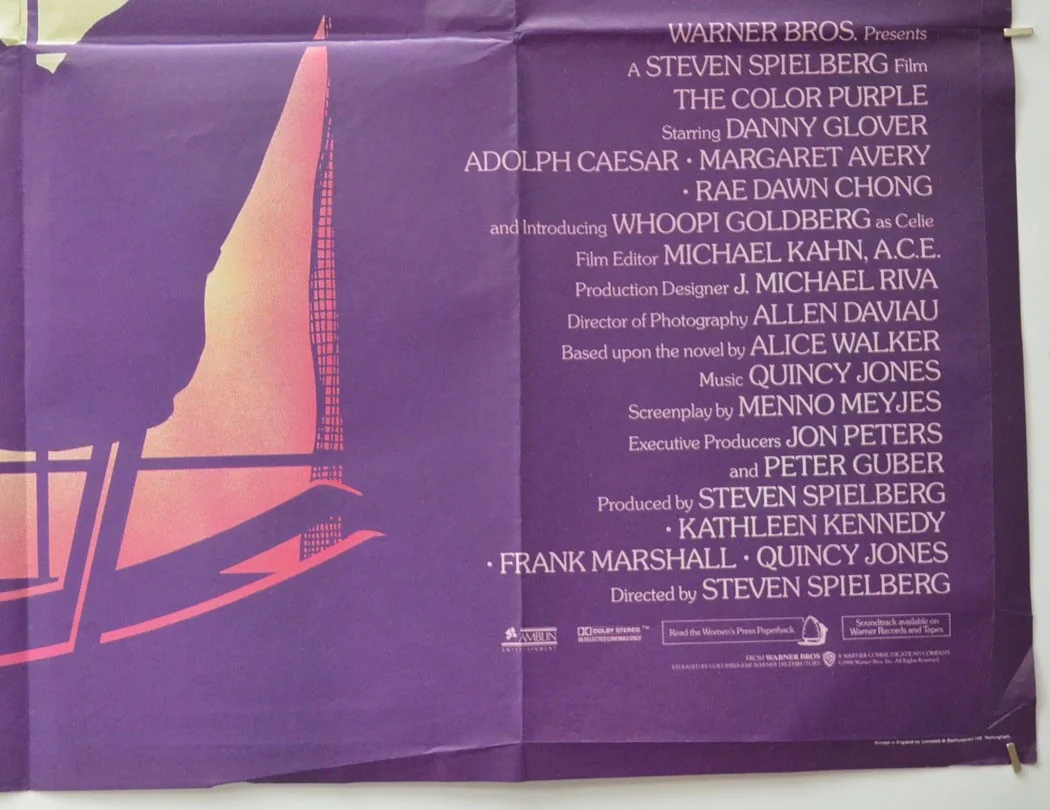 THE COLOR PURPLE (1986) Original Quad Poster - Oprah Winfrey, Steven Spielberg, изображение 5