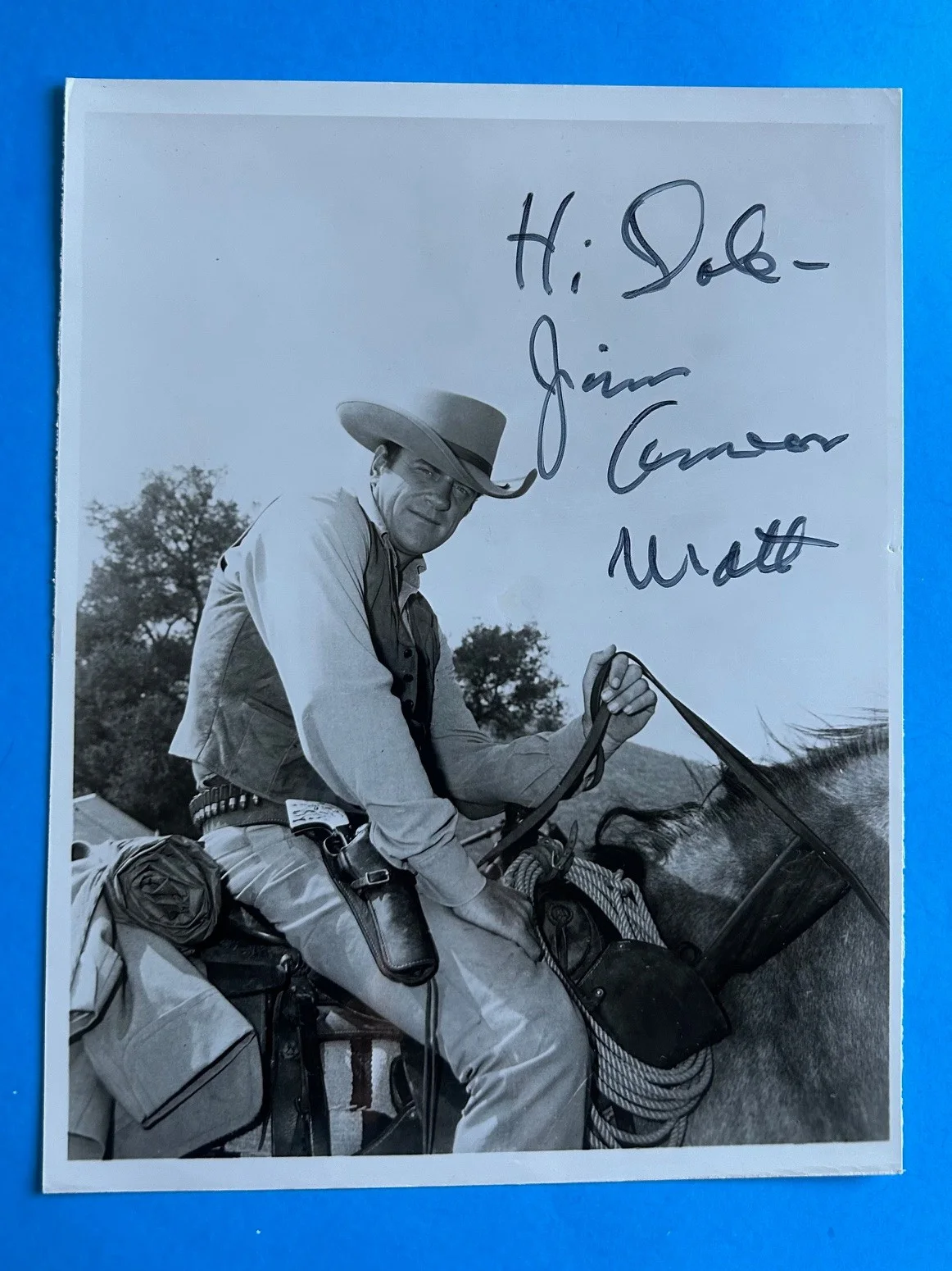 James Arness — James Arness (Matt Dillon TV Gunsmoke) Boldly Hand Autograped Signed Photograph