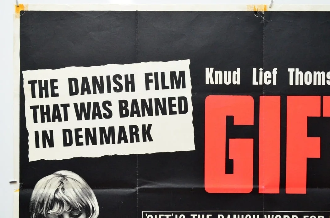 GIFT (1966) Original Quad Film Poster (Venom) Knud Leif Thomsen, Poul Reichhardt, изображение 2