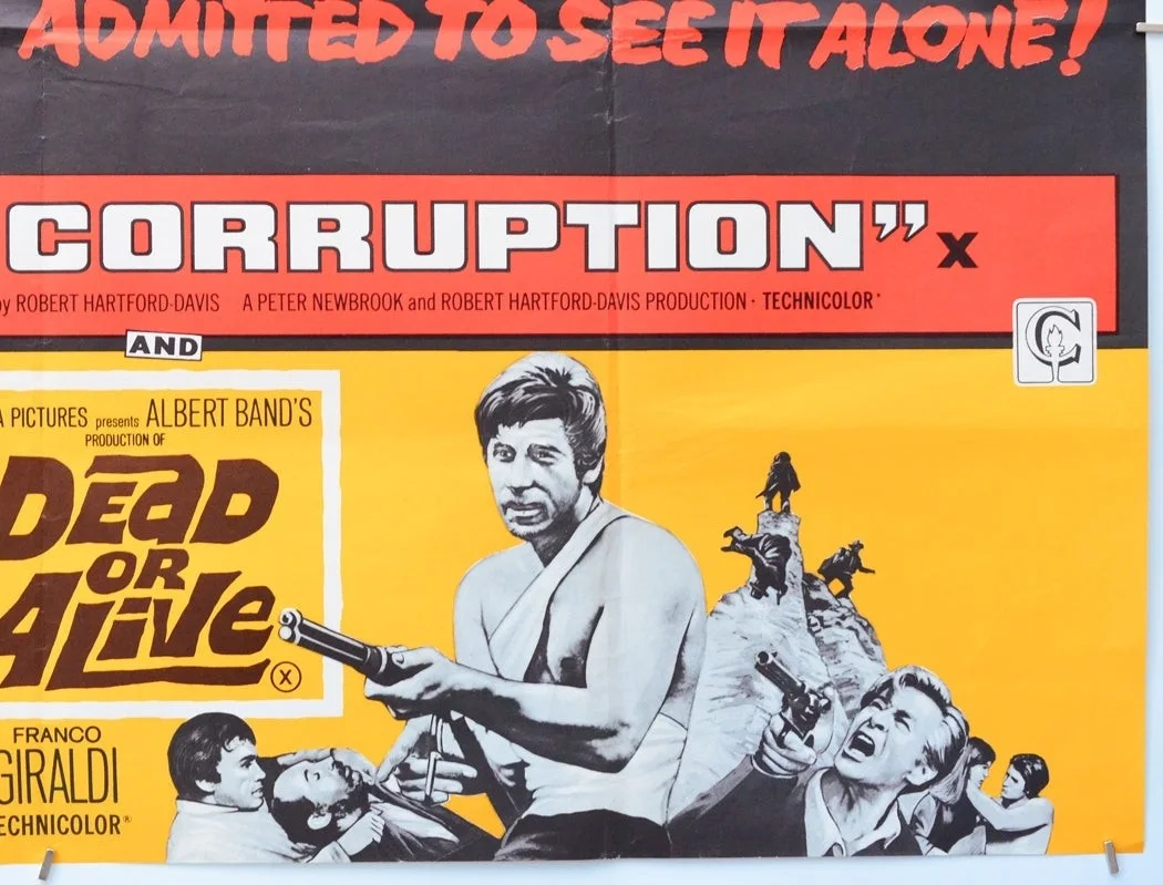 CORRUPTION / DEAD OR ALIVE (1968) Original Quad Cinema Poster - Peter Cushing, image 5