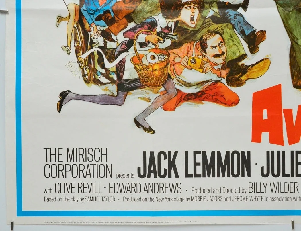 AVANTI! (1972) Original Cinema Quad Poster - Jack Lemmon, Sanford Kossin Artwork, image 4