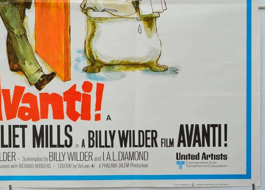AVANTI! (1972) Original Cinema Quad Poster - Jack Lemmon, Sanford Kossin Artwork, image 5