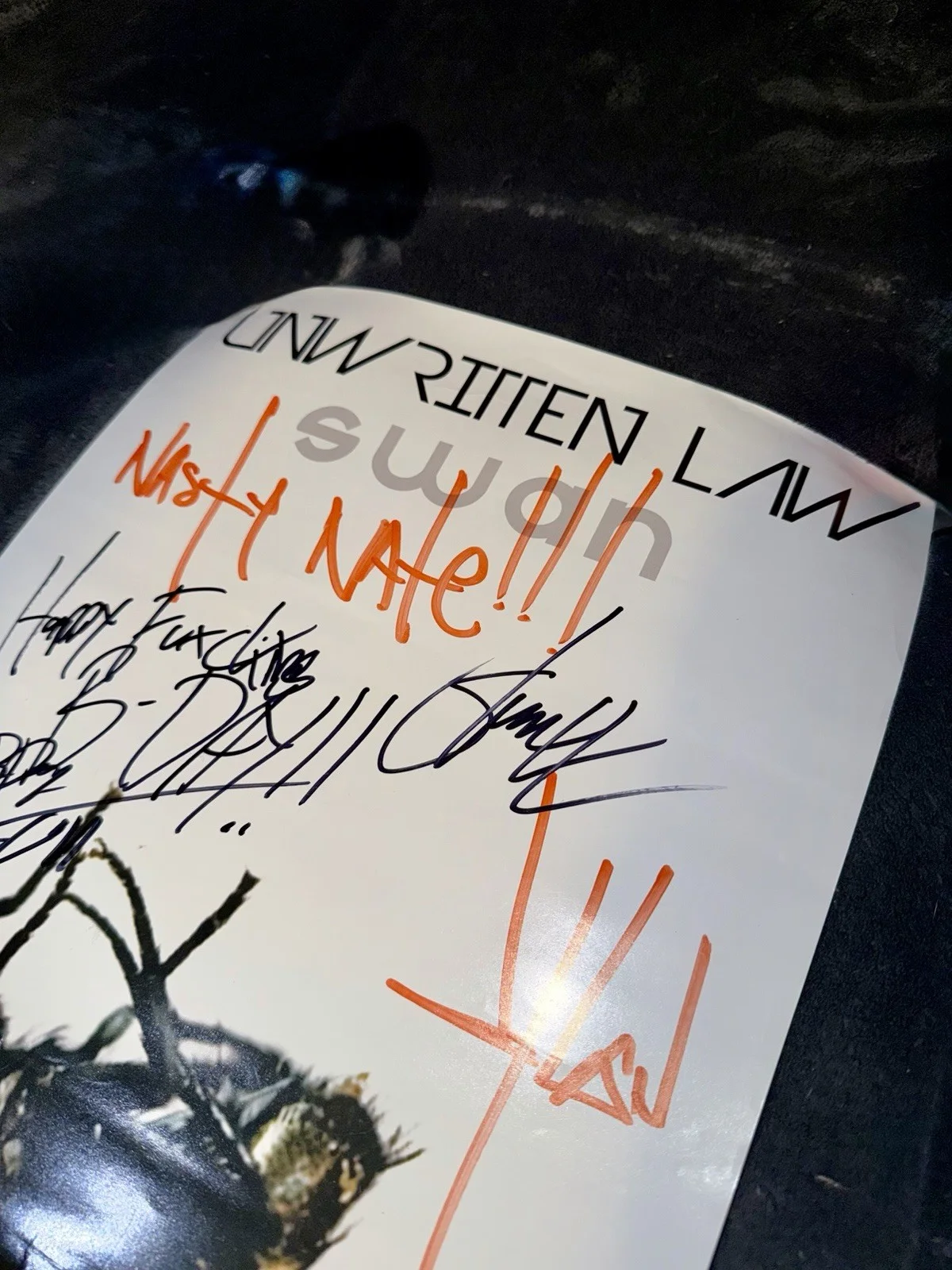 Unwritten Law 18x24 SIGNED Tour Poster 2002 Personalized To Nate, image 3