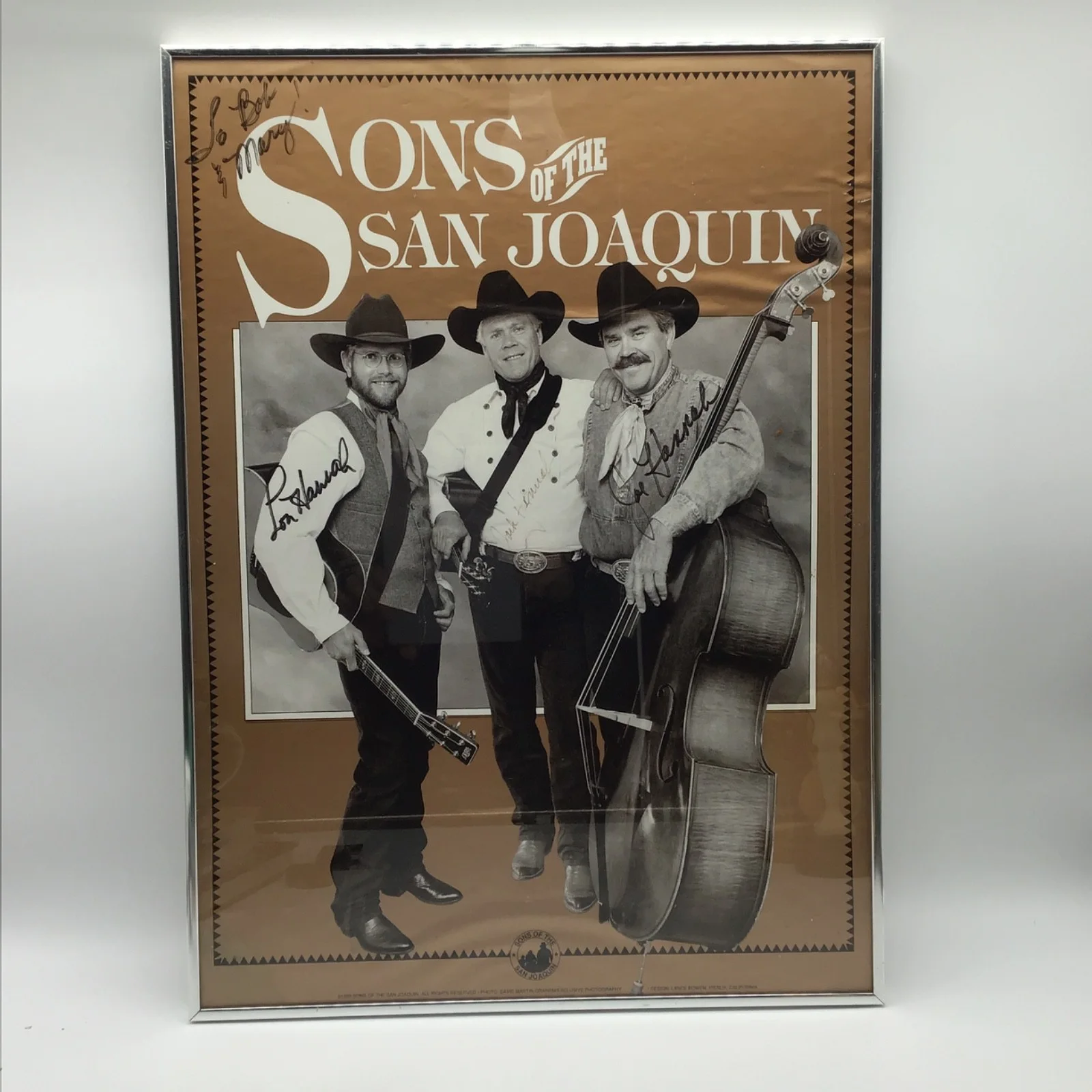 Sons of the San Jaoquin 1993 Poster Signed 22 x 16 Framed, изображение 2