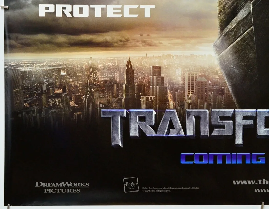 TRANSFORMERS (2007) Original Quad Film Poster - Shia Labeouf (Protect Version), image 4