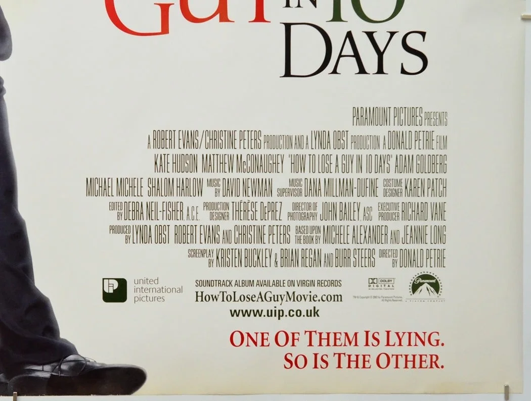 HOW TO LOSE A GUY IN 10 DAYS (2003) Original Quad Movie Poster - Kate Hudson, изображение 5