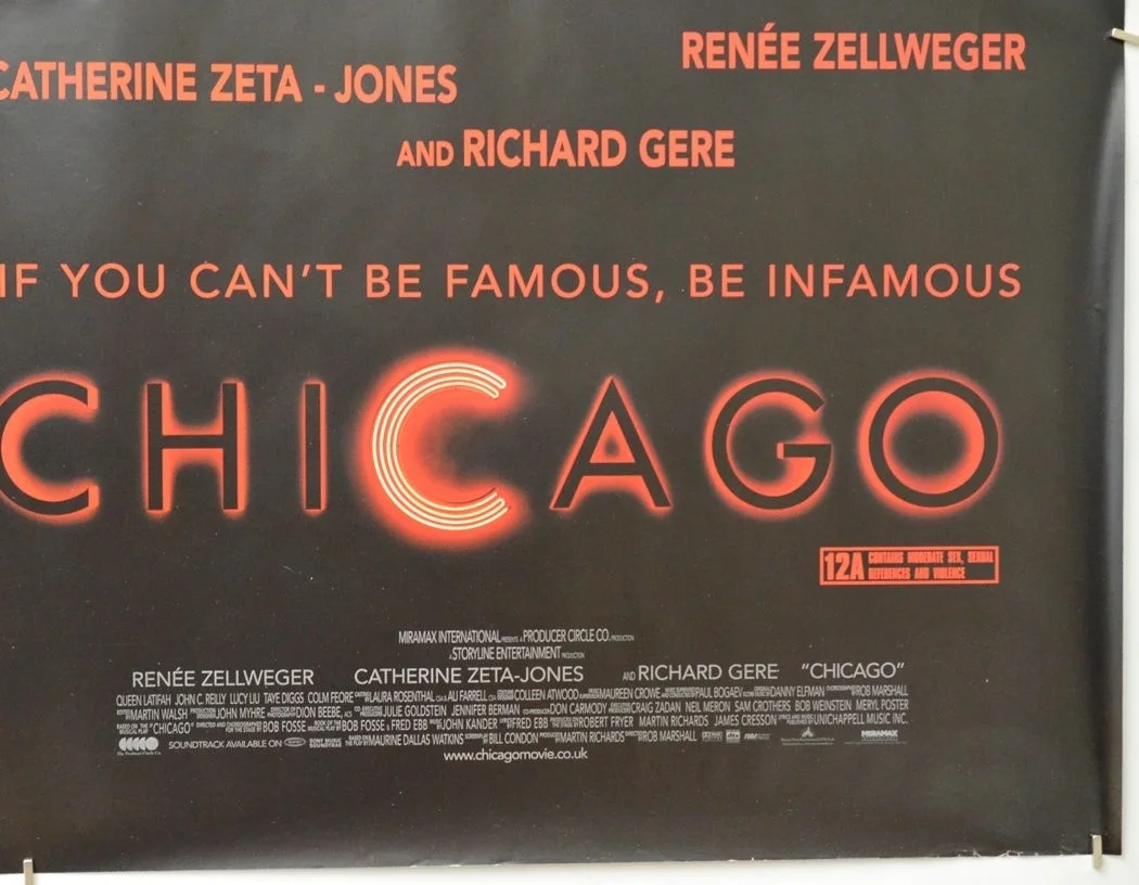 CHICAGO (2002) Cinema Quad Movie Poster - Renee Zellweger, Catherine Zeta-Jones, изображение 5