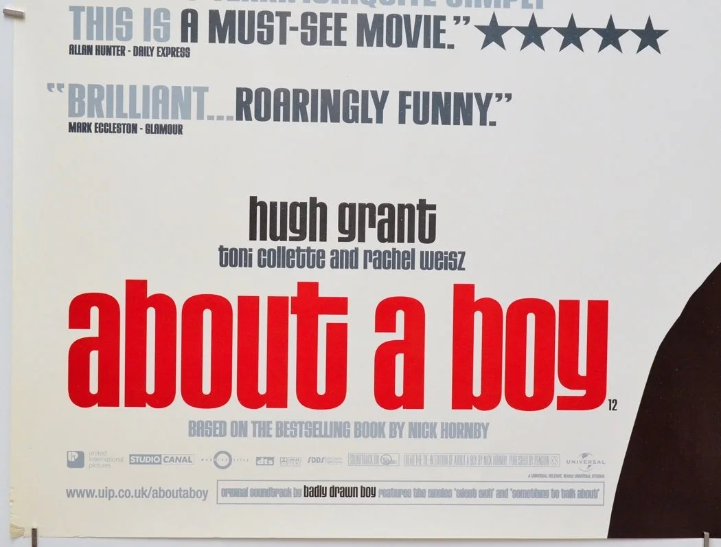 ABOUT A BOY (2002) Original Quad Poster (reviews vrs) Hugh Grant, Nicholas Hoult, изображение 4